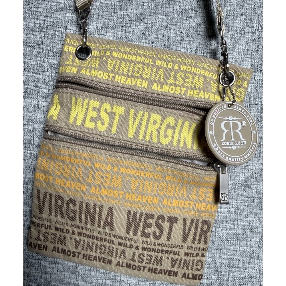 West Virginia‎ Small Cross Body Fabric Bag Purse Robin Ruth 5x7"